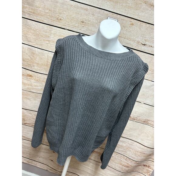C+D+M Womens Sweater Size Medium Long Sleeve Pullover Gray New Casual Knit - Picture 9 of 15